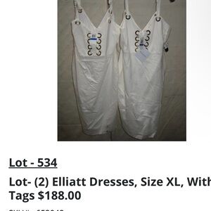 Elliatt White Midi Dress with Gold Accents